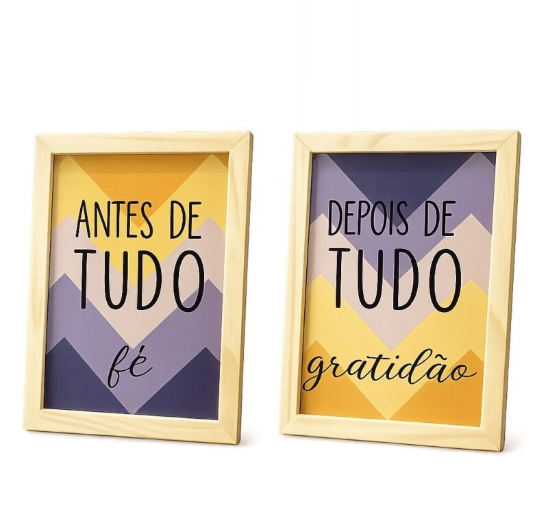 KIT de Dois Quadros - Fé e Gratidão