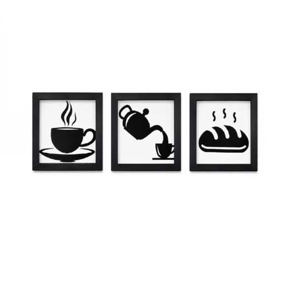 KIT com Três Quadros Cozinha 23x23